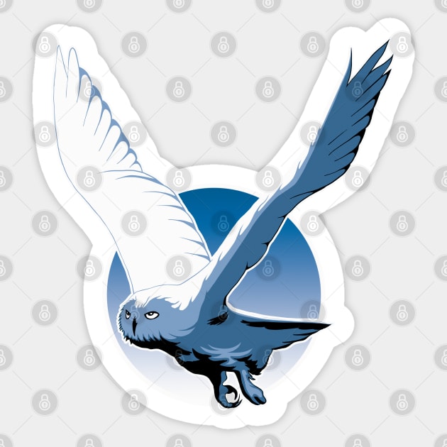 Flying snowy owl Sticker by TMBTM